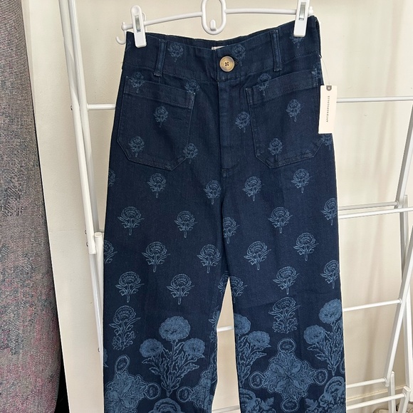 The Colette Cropped Wide-Leg Jeans by Maeve NWT 26 SHU Print - Picture 6 of 10